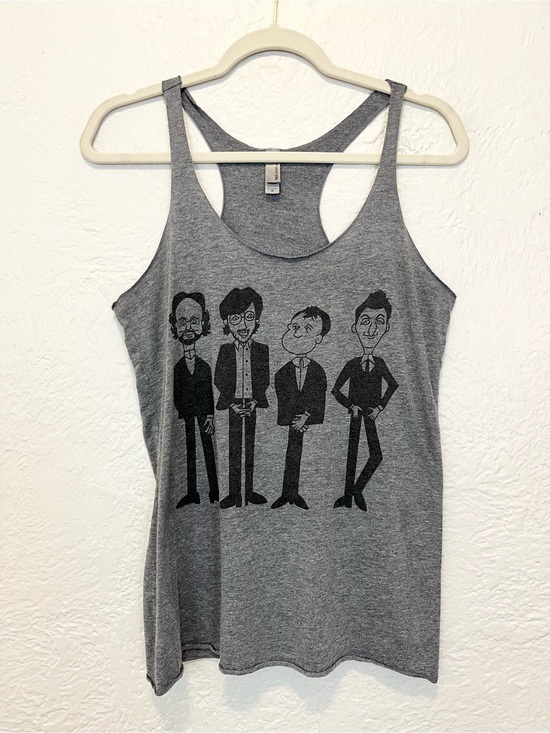 Phish Tops - Phish Tank Top Caricature Gray Music Tour Medium M